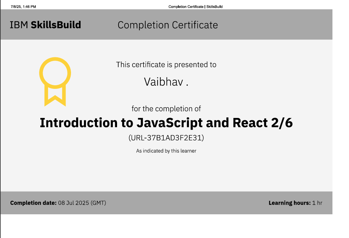 Frontend Certificate